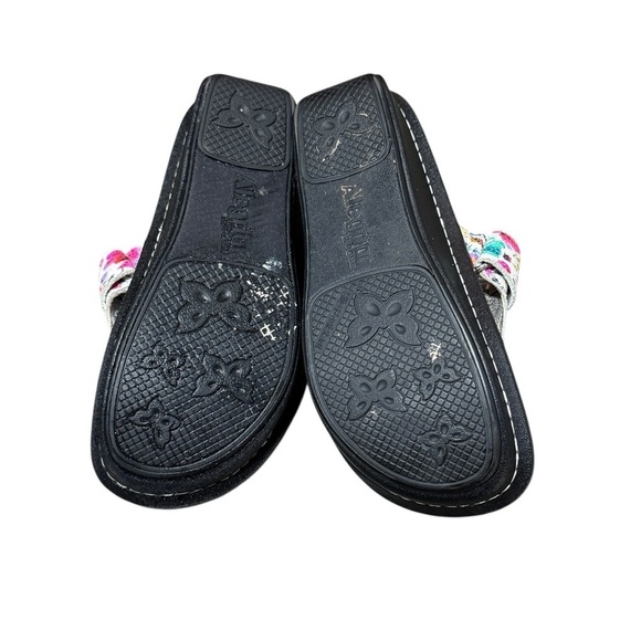 Alegria Carina Perennial Crackle Floral Sandals Velcro Size 36 Comfort Leather - Picture 9 of 10